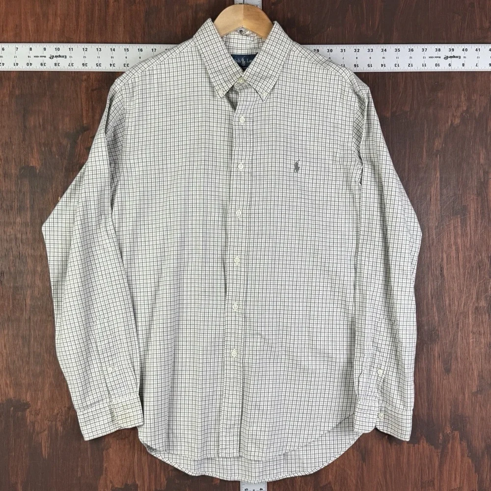 Polo Ralph Lauren Vintage Classic Fit Striped LS Button Down Shirt Gray BLKLarge